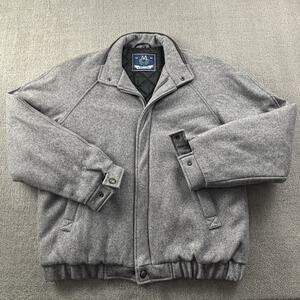 Members Only Jacket Adult Size XLT Extra Large Tall Gray Full Zip Long Sleeve